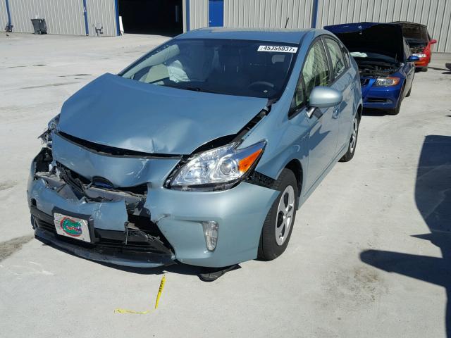 JTDKN3DU9D5604762 - 2013 TOYOTA PRIUS BLUE photo 2