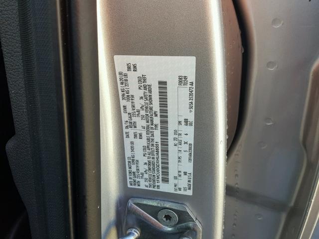 1FMCU0GDXHUA88551 - 2017 FORD ESCAPE SE SILVER photo 10