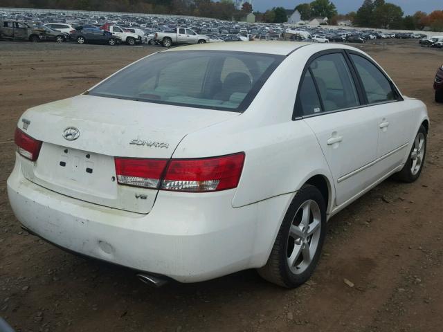 5NPEU46F67H232578 - 2007 HYUNDAI SONATA WHITE photo 4