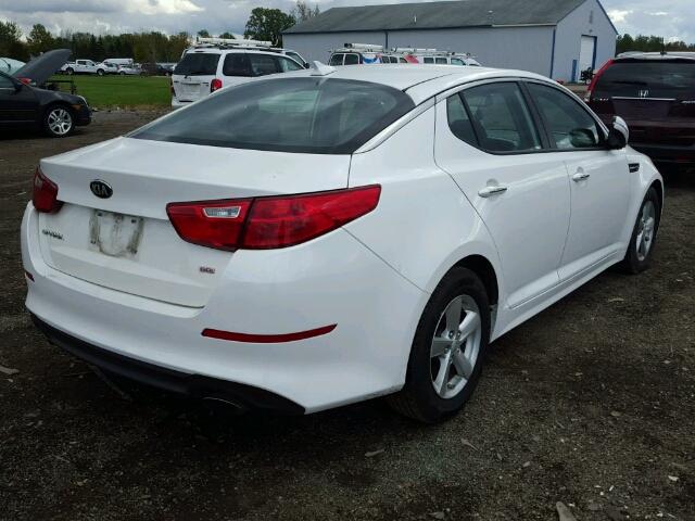 KNAGM4A78F5566762 - 2015 KIA OPTIMA LX WHITE photo 4