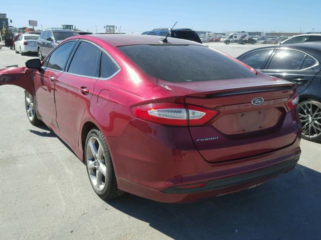 1FA6P0H71E5405694 - 2014 FORD FUSION SE RED photo 3