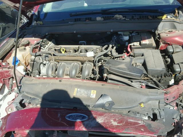 1FA6P0H71E5405694 - 2014 FORD FUSION SE RED photo 7