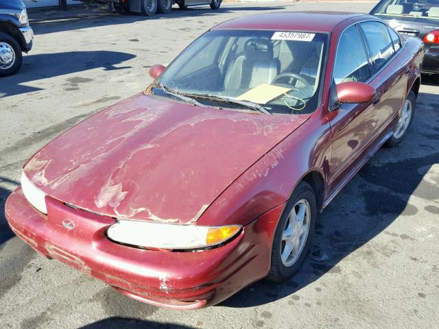 1G3NL52T41C260144 - 2001 OLDSMOBILE ALERO GL RED photo 2