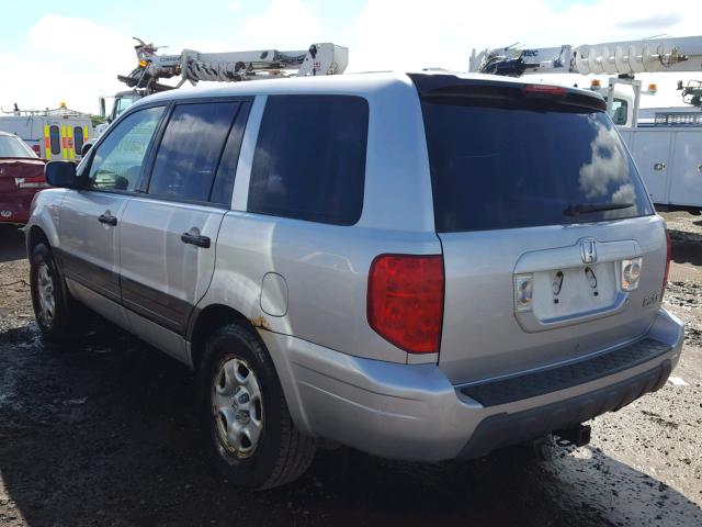 2HKYF18103H603154 - 2003 HONDA PILOT LX SILVER photo 3