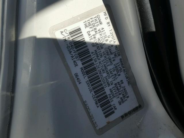 4T1SK12E2NU020831 - 1992 TOYOTA CAMRY LE 白色 照片 10