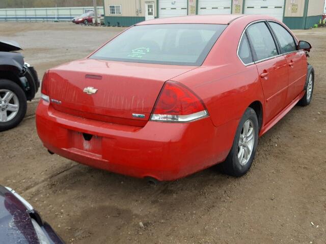 2G1WF5E33C1153496 - 2012 CHEVROLET IMPALA LS RED photo 4