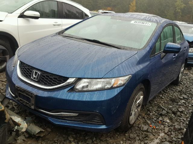 19XFB2F58EE201341 - 2014 HONDA CIVIC LX BLUE photo 2