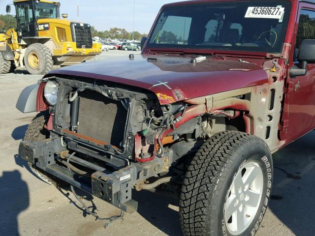 1J4GA39188L654919 - 2008 JEEP WRANGLER U BURGUNDY photo 9