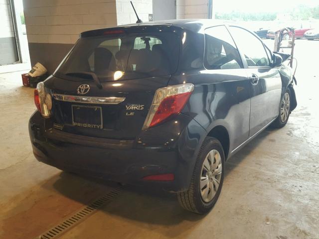 JTDJTUD32CD508250 - 2012 TOYOTA YARIS BLACK photo 4