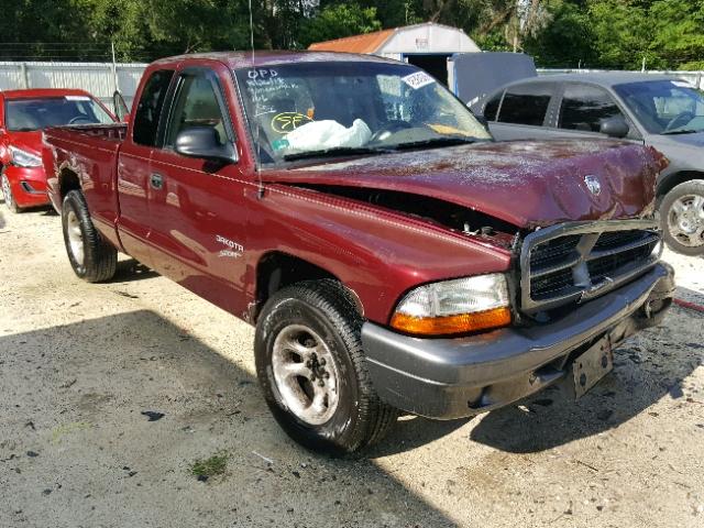 1B7GL12X72S541723 - 2002 DODGE DAKOTA BAS BURGUNDY photo 1