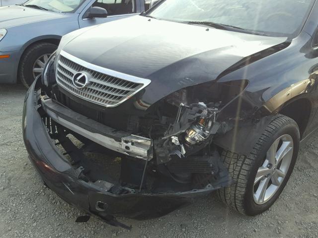 JTJHW31U582850207 - 2008 LEXUS RX 400H BLACK photo 9