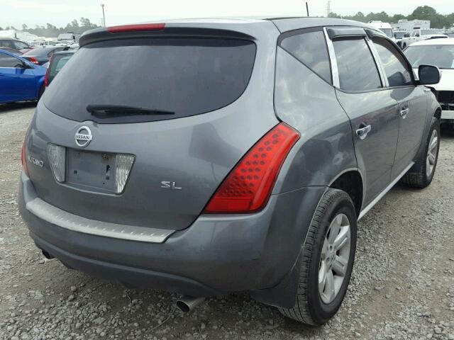 JN8AZ08T26W412973 - 2006 NISSAN MURANO SE/ GRAY photo 4