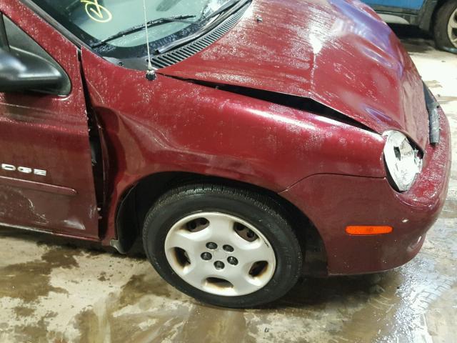 1B3ES46C21D161003 - 2001 DODGE NEON SE BURGUNDY photo 9