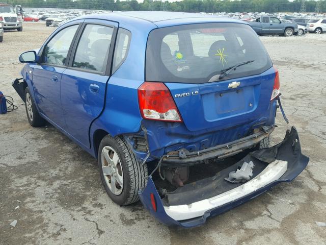 KL1TD62685B485917 - 2005 CHEVROLET AVEO BASE Көк фото 3