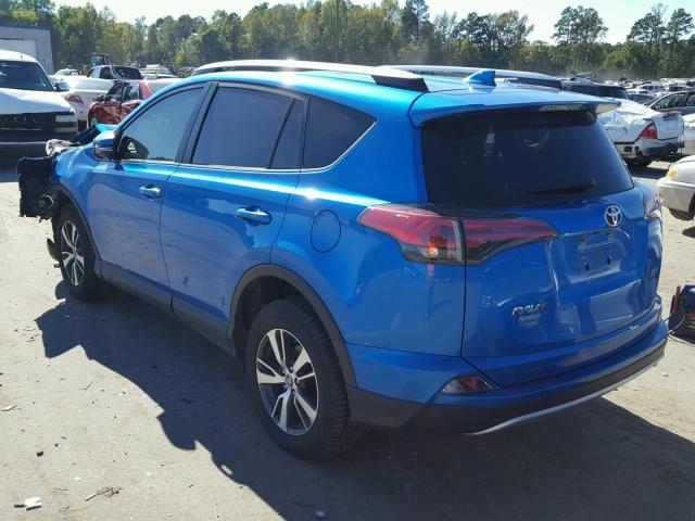 JTMWFREV9GJ094207 - 2016 TOYOTA RAV4 XLE BLUE photo 3