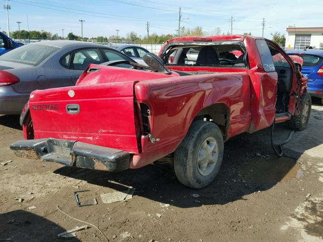 1B7GL22Y5WS500110 - 1998 DODGE DAKOTA RED photo 4