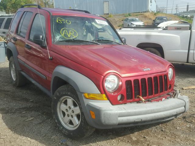 1J4GL48K15W697227 - 2005 JEEP LIBERTY SP RED photo 1