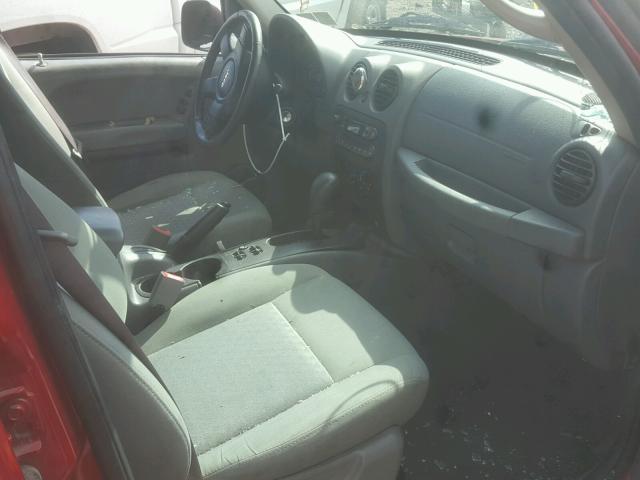 1J4GL48K15W697227 - 2005 JEEP LIBERTY SP RED photo 5