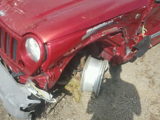 1J4GL48K15W697227 - 2005 JEEP LIBERTY SP RED photo 9