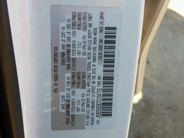 JM3ER293070154715 - 2007 MAZDA CX-7 WHITE photo 10