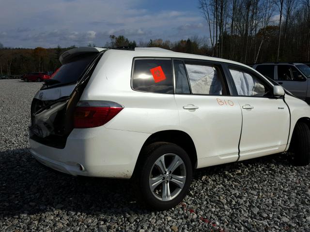 JTEES43A592129585 - 2009 TOYOTA HIGHLANDER WHITE photo 4