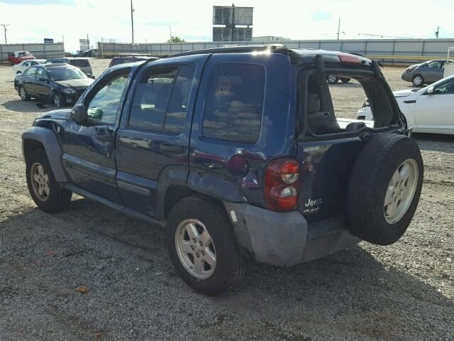 1J4GL48KX5W553367 - 2005 JEEP LIBERTY SP BLUE photo 3