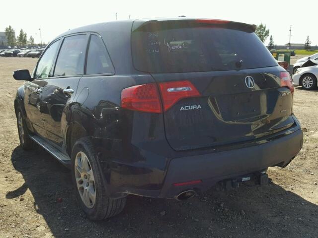 2HNYD28219H006112 - 2009 ACURA MDX BLACK photo 3