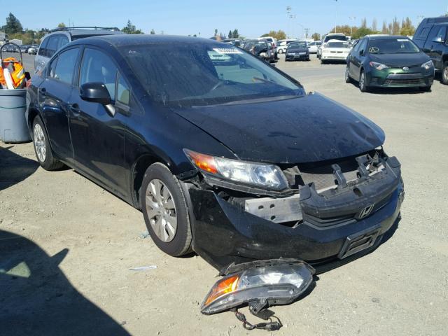 2HGFB2E58CH567112 - 2012 HONDA CIVIC LX BLACK photo 1