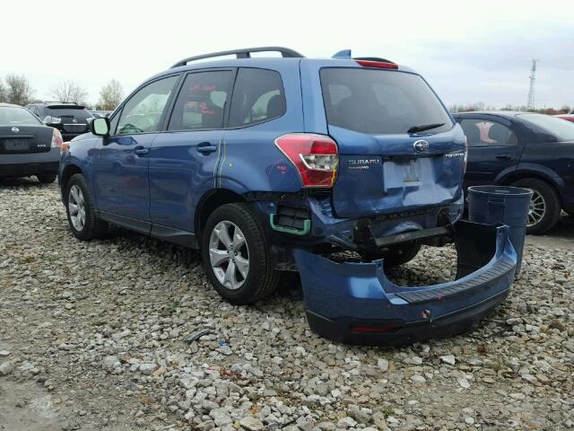 JF2SJCCC5GH558176 - 2016 SUBARU FORESTER 2 BLUE photo 3