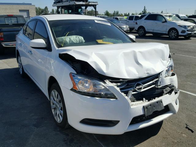 3N1AB7AP6FY284559 - 2015 NISSAN SENTRA S WHITE photo 1