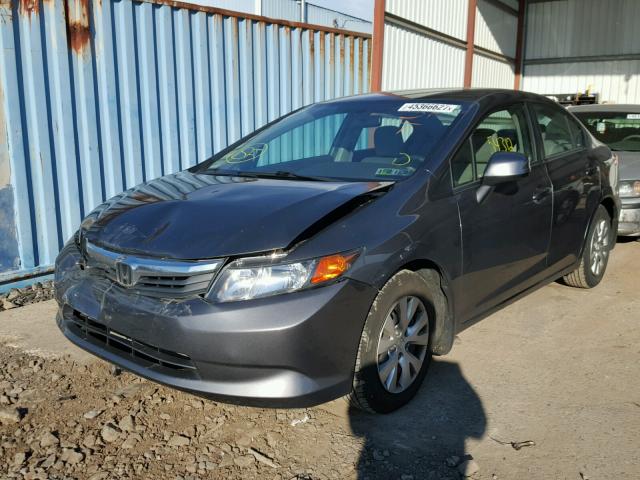 19XFB2F56CE380668 - 2012 HONDA CIVIC GRAY photo 2