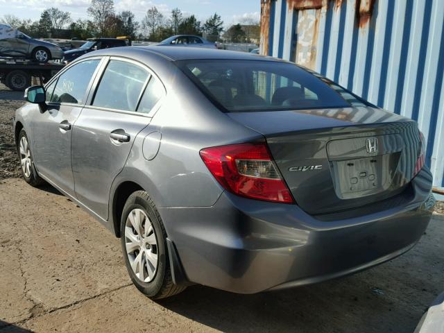 19XFB2F56CE380668 - 2012 HONDA CIVIC GRAY photo 3