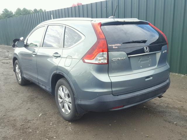 JHLRM4H7XCC014367 - 2012 HONDA CR-V EXL BLUE photo 3