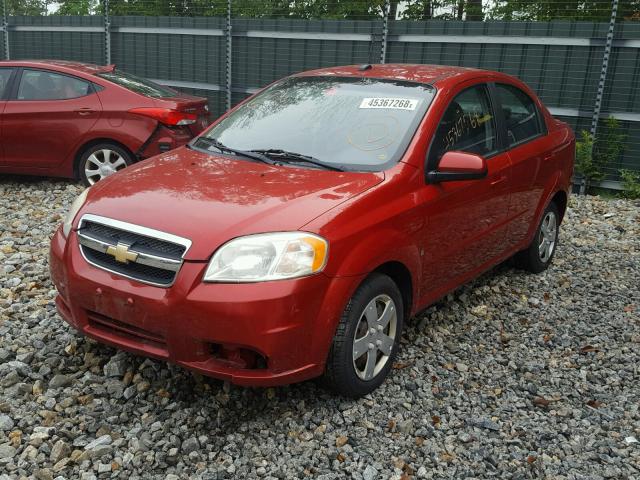 KL1TD56E29B642570 - 2009 CHEVROLET AVEO LS RED photo 2