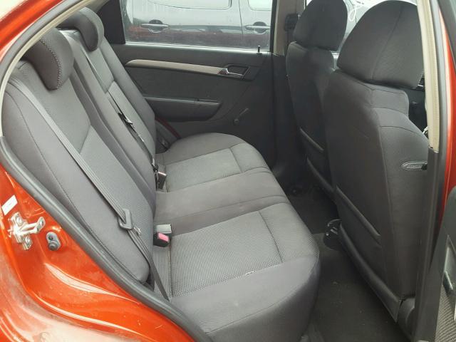 KL1TD56E29B642570 - 2009 CHEVROLET AVEO LS RED photo 6