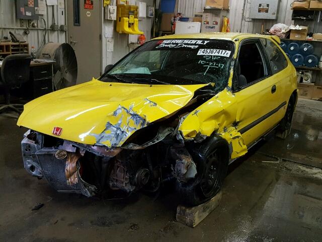 2HGEJ6442YH102332 - 2000 HONDA CIVIC DX YELLOW photo 2