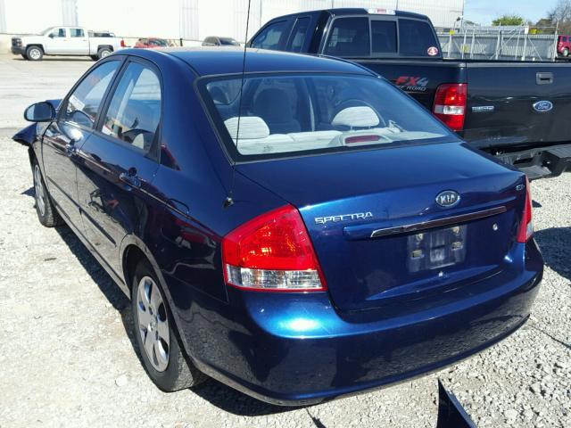 KNAFE222695590479 - 2009 KIA SPECTRA EX BLUE photo 3