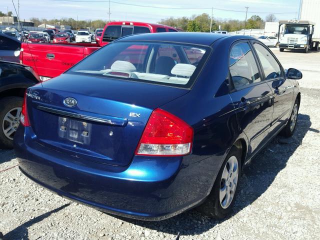 KNAFE222695590479 - 2009 KIA SPECTRA EX BLUE photo 4