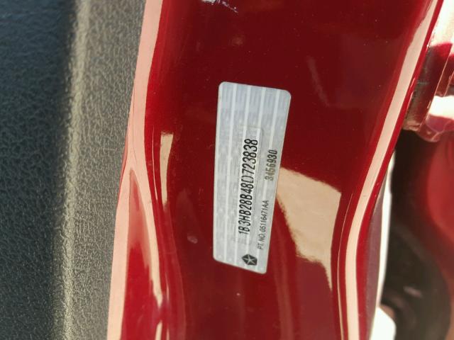 1B3HB28B48D723838 - 2008 DODGE CALIBER RED photo 10