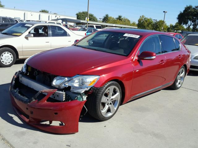 JTHBE96S580036753 - 2008 LEXUS GS 350 RED photo 2