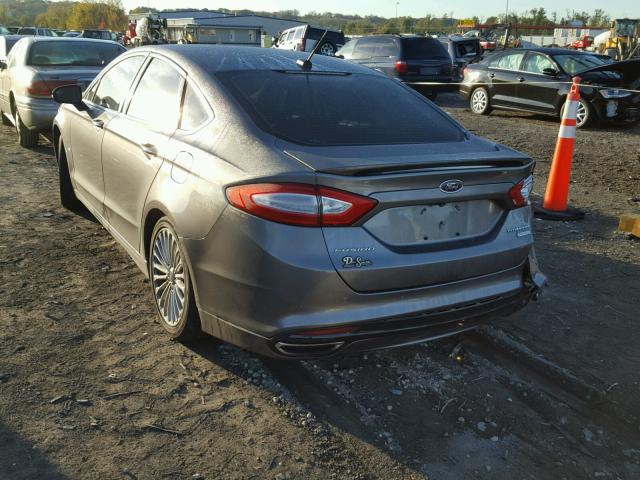 3FA6P0K9XER382049 - 2014 FORD FUSION TIT GRAY photo 3