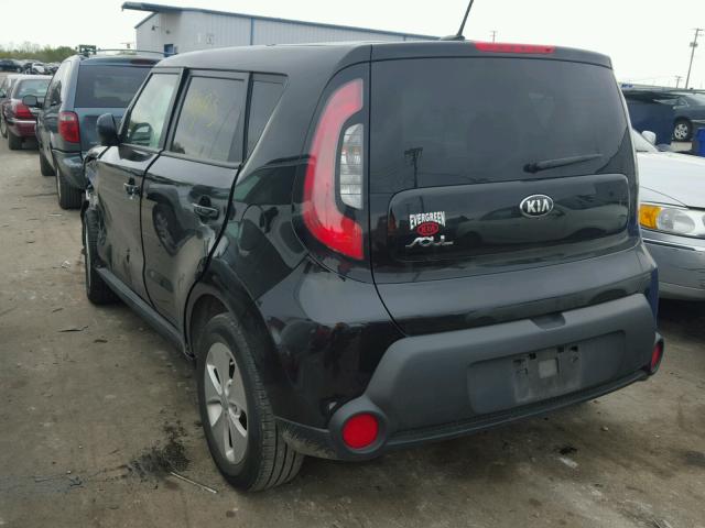 KNDJN2A26F7758779 - 2015 KIA SOUL BLACK photo 3