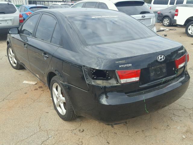 5NPET46C67H278369 - 2007 HYUNDAI SONATA BLACK photo 3