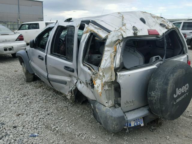 1J4GL48KX5W703090 - 2005 JEEP LIBERTY SP GRAY photo 3