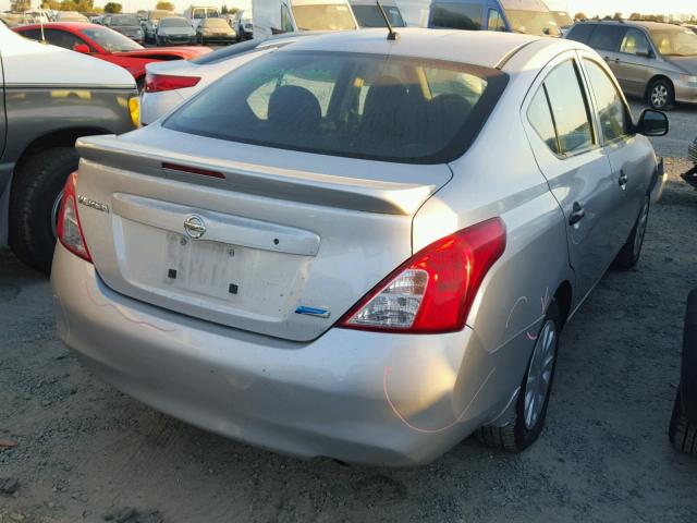 3N1CN7AP1EL844452 - 2014 NISSAN VERSA SILVER photo 4