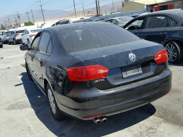 3VW2K7AJ4CM468184 - 2012 VOLKSWAGEN JETTA BASE BLACK photo 3