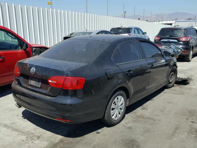 3VW2K7AJ4CM468184 - 2012 VOLKSWAGEN JETTA BASE BLACK photo 4