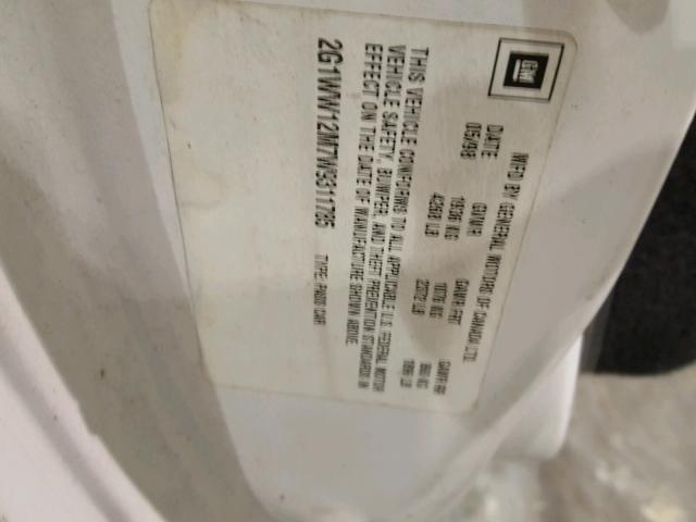 2G1WW12M7W9311785 - 1998 CHEVROLET MONTE CARL 白色 照片 10