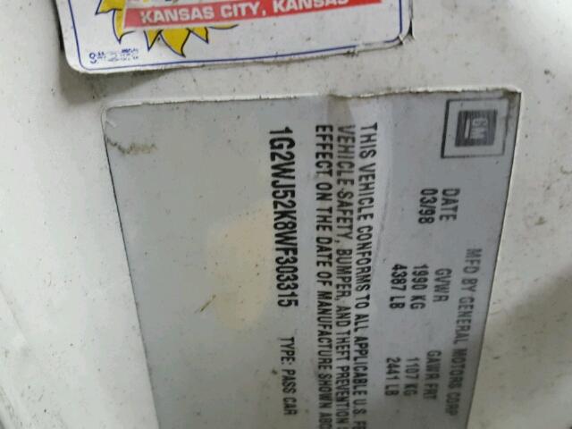 1G2WK52J32F190212 - 2002 PONTIAC GRAND PRIX WHITE photo 10