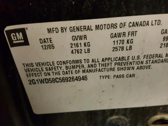 2G1WD58C569264946 - 2006 CHEVROLET IMPALA SUP 黑色 照片 10